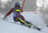 Alexandra Tilley of Great Britain skiing in the first run of the women slalom race of the Audi FIS Alpine skiing World cup in Zagreb, Croatia. Women Snow Queen trophy slalom race of the Audi FIS Alpine skiing World cup, was held on Sljeme above Zagreb, Croatia, on Tuesday, 3rd of January 2017.
