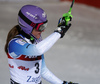 Third placed Sarka Strachova of Czech reacts in finish of the second run of the women slalom race of the Audi FIS Alpine skiing World cup in Zagreb, Croatia. Women Snow Queen trophy slalom race of the Audi FIS Alpine skiing World cup, was held on Sljeme above Zagreb, Croatia, on Tuesday, 3rd of January 2017.
