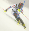 Alexander Khoroshilov of Russia skiing in the first run of the men slalom race of the Audi FIS Alpine skiing World cup in Zagreb, Croatia. Men Snow Queen trophy slalom race of the Audi FIS Alpine skiing World cup, was held on Sljeme above Zagreb, Croatia, on Thursday, 5th of January 2017.
