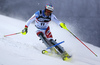 Daniel Yule of Switzerland skiing in the first run of the men slalom race of the Audi FIS Alpine skiing World cup in Zagreb, Croatia. Men Snow Queen trophy slalom race of the Audi FIS Alpine skiing World cup, was held on Sljeme above Zagreb, Croatia, on Thursday, 5th of January 2017.
