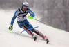 Henrik Kristoffersen of Norway skiing in the first run of the men slalom race of the Audi FIS Alpine skiing World cup in Zagreb, Croatia. Men Snow Queen trophy slalom race of the Audi FIS Alpine skiing World cup, was held on Sljeme above Zagreb, Croatia, on Thursday, 5th of January 2017.
