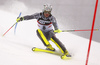 Julien Lizeroux of France skiing in the first run of the men slalom race of the Audi FIS Alpine skiing World cup in Zagreb, Croatia. Men Snow Queen trophy slalom race of the Audi FIS Alpine skiing World cup, was held on Sljeme above Zagreb, Croatia, on Thursday, 5th of January 2017.
