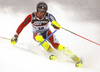 Dave Ryding of Great Britain skiing in the first run of the men slalom race of the Audi FIS Alpine skiing World cup in Zagreb, Croatia. Men Snow Queen trophy slalom race of the Audi FIS Alpine skiing World cup, was held on Sljeme above Zagreb, Croatia, on Thursday, 5th of January 2017.
