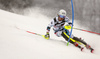 Manuel Feller of Austria skiing in the first run of the men slalom race of the Audi FIS Alpine skiing World cup in Zagreb, Croatia. Men Snow Queen trophy slalom race of the Audi FIS Alpine skiing World cup, was held on Sljeme above Zagreb, Croatia, on Thursday, 5th of January 2017.
