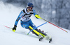 Jonathan Nordbotten of Norway skiing in the first run of the men slalom race of the Audi FIS Alpine skiing World cup in Zagreb, Croatia. Men Snow Queen trophy slalom race of the Audi FIS Alpine skiing World cup, was held on Sljeme above Zagreb, Croatia, on Thursday, 5th of January 2017.
