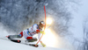 Ramon Zenhaeusern of Switzerland skiing in the first run of the men slalom race of the Audi FIS Alpine skiing World cup in Zagreb, Croatia. Men Snow Queen trophy slalom race of the Audi FIS Alpine skiing World cup, was held on Sljeme above Zagreb, Croatia, on Thursday, 5th of January 2017.
