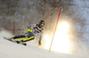 Joonas Rasanen of Finland skiing in the first run of the men slalom race of the Audi FIS Alpine skiing World cup in Zagreb, Croatia. Men Snow Queen trophy slalom race of the Audi FIS Alpine skiing World cup, was held on Sljeme above Zagreb, Croatia, on Thursday, 5th of January 2017.
