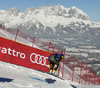 Valentin Giraud Moine of France skiing in training for men downhill race of the Audi FIS Alpine skiing World cup in Kitzbuehel, Austria. Training for men downhill race of the Audi FIS Alpine skiing World cup, was held on Hahnekamm course in Kitzbuehel, Austria, on Thursday, 19th of January 2017.
