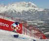 Beat Feuz of Switzerland skiing in training for men downhill race of the Audi FIS Alpine skiing World cup in Kitzbuehel, Austria. Training for men downhill race of the Audi FIS Alpine skiing World cup, was held on Hahnekamm course in Kitzbuehel, Austria, on Thursday, 19th of January 2017.
