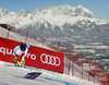 Patrick Kueng of Switzerland skiing in training for men downhill race of the Audi FIS Alpine skiing World cup in Kitzbuehel, Austria. Training for men downhill race of the Audi FIS Alpine skiing World cup, was held on Hahnekamm course in Kitzbuehel, Austria, on Thursday, 19th of January 2017.
