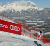 Patrick Kueng of Switzerland skiing in training for men downhill race of the Audi FIS Alpine skiing World cup in Kitzbuehel, Austria. Training for men downhill race of the Audi FIS Alpine skiing World cup, was held on Hahnekamm course in Kitzbuehel, Austria, on Thursday, 19th of January 2017.
