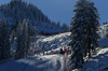 Andreas Sander of Germany skiing in training for men downhill race of the Audi FIS Alpine skiing World cup in Kitzbuehel, Austria. Training for men downhill race of the Audi FIS Alpine skiing World cup, was held on Hahnekamm course in Kitzbuehel, Austria, on Thursday, 19th of January 2017.
