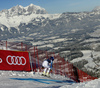 Josef Ferstl of Germany skiing in training for men downhill race of the Audi FIS Alpine skiing World cup in Kitzbuehel, Austria. Training for men downhill race of the Audi FIS Alpine skiing World cup, was held on Hahnekamm course in Kitzbuehel, Austria, on Thursday, 19th of January 2017.
