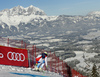 Ralph Weber of Switzerland skiing in training for men downhill race of the Audi FIS Alpine skiing World cup in Kitzbuehel, Austria. Training for men downhill race of the Audi FIS Alpine skiing World cup, was held on Hahnekamm course in Kitzbuehel, Austria, on Thursday, 19th of January 2017.
