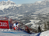 Niels Hintermann of Switzerland skiing in training for men downhill race of the Audi FIS Alpine skiing World cup in Kitzbuehel, Austria. Training for men downhill race of the Audi FIS Alpine skiing World cup, was held on Hahnekamm course in Kitzbuehel, Austria, on Thursday, 19th of January 2017.
