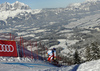 Niels Hintermann of Switzerland skiing in training for men downhill race of the Audi FIS Alpine skiing World cup in Kitzbuehel, Austria. Training for men downhill race of the Audi FIS Alpine skiing World cup, was held on Hahnekamm course in Kitzbuehel, Austria, on Thursday, 19th of January 2017.
