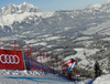 Urs Kryenbuehl of Switzerland skiing in training for men downhill race of the Audi FIS Alpine skiing World cup in Kitzbuehel, Austria. Training for men downhill race of the Audi FIS Alpine skiing World cup, was held on Hahnekamm course in Kitzbuehel, Austria, on Thursday, 19th of January 2017.
