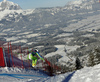 Rok Perko of Slovenia skiing in training for men downhill race of the Audi FIS Alpine skiing World cup in Kitzbuehel, Austria. Training for men downhill race of the Audi FIS Alpine skiing World cup, was held on Hahnekamm course in Kitzbuehel, Austria, on Thursday, 19th of January 2017.
