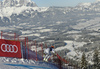 Andreas Romar of Finland skiing in training for men downhill race of the Audi FIS Alpine skiing World cup in Kitzbuehel, Austria. Training for men downhill race of the Audi FIS Alpine skiing World cup, was held on Hahnekamm course in Kitzbuehel, Austria, on Thursday, 19th of January 2017.
