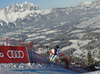 Gian Luca Barandun of Switzerland skiing in training for men downhill race of the Audi FIS Alpine skiing World cup in Kitzbuehel, Austria. Training for men downhill race of the Audi FIS Alpine skiing World cup, was held on Hahnekamm course in Kitzbuehel, Austria, on Thursday, 19th of January 2017.
