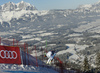 Dominik Schwaiger of Germany skiing in training for men downhill race of the Audi FIS Alpine skiing World cup in Kitzbuehel, Austria. Training for men downhill race of the Audi FIS Alpine skiing World cup, was held on Hahnekamm course in Kitzbuehel, Austria, on Thursday, 19th of January 2017.
