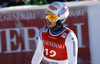  reacts in finish of the men super-g race of the Audi FIS Alpine skiing World cup in Kitzbuehel, Austria. Men super-g race of the Audi FIS Alpine skiing World cup, was held on Hahnekamm course in Kitzbuehel, Austria, on Friday, 20th of January 2017.
