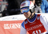 Mauro Caviezel of Switzerland reacts in finish of the men super-g race of the Audi FIS Alpine skiing World cup in Kitzbuehel, Austria. Men super-g race of the Audi FIS Alpine skiing World cup, was held on Hahnekamm course in Kitzbuehel, Austria, on Friday, 20th of January 2017.
