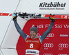 Second placed Christof Innerhofer of Italy celebrates his medal won in the men super-g race of the Audi FIS Alpine skiing World cup in Kitzbuehel, Austria. Men super-g race of the Audi FIS Alpine skiing World cup, was held on Hahnekamm course in Kitzbuehel, Austria, on Friday, 20th of January 2017.
