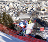 Nils Mani of Switzerland skiing in men downhill race of the Audi FIS Alpine skiing World cup in Kitzbuehel, Austria. Men downhill race of the Audi FIS Alpine skiing World cup, was held on Hahnekamm course in Kitzbuehel, Austria, on Saturday, 21st of January 2017.
