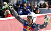 Third placed Johan Clarey of France reacts in finish of the men downhill race of the Audi FIS Alpine skiing World cup in Kitzbuehel, Austria. Men downhill race of the Audi FIS Alpine skiing World cup, was held on Hahnekamm course in Kitzbuehel, Austria, on Saturday, 21st of January 2017.
