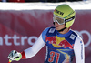 Nils Mani of Switzerland reacts in finish of the men downhill race of the Audi FIS Alpine skiing World cup in Kitzbuehel, Austria. Men downhill race of the Audi FIS Alpine skiing World cup, was held on Hahnekamm course in Kitzbuehel, Austria, on Saturday, 21st of January 2017.
