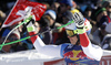 Ralph Weber of Switzerland reacts in finish of the men downhill race of the Audi FIS Alpine skiing World cup in Kitzbuehel, Austria. Men downhill race of the Audi FIS Alpine skiing World cup, was held on Hahnekamm course in Kitzbuehel, Austria, on Saturday, 21st of January 2017.
