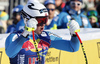 Adrian Smiseth Sejersted of Norway reacts in finish of the men downhill race of the Audi FIS Alpine skiing World cup in Kitzbuehel, Austria. Men downhill race of the Audi FIS Alpine skiing World cup, was held on Hahnekamm course in Kitzbuehel, Austria, on Saturday, 21st of January 2017.
