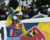 Alexander Koell of Sweden reacts in finish of the men downhill race of the Audi FIS Alpine skiing World cup in Kitzbuehel, Austria. Men downhill race of the Audi FIS Alpine skiing World cup, was held on Hahnekamm course in Kitzbuehel, Austria, on Saturday, 21st of January 2017.
