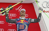 Third placed Johan Clarey of France celebrates his medal won in the men downhill race of the Audi FIS Alpine skiing World cup in Kitzbuehel, Austria. Men downhill race of the Audi FIS Alpine skiing World cup, was held on Hahnekamm course in Kitzbuehel, Austria, on Saturday, 21st of January 2017.
