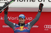 Winner Dominik Paris of Italy celebrates his medal won in the men downhill race of the Audi FIS Alpine skiing World cup in Kitzbuehel, Austria. Men downhill race of the Audi FIS Alpine skiing World cup, was held on Hahnekamm course in Kitzbuehel, Austria, on Saturday, 21st of January 2017.
