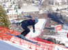 Johan Clarey of France skiing in men downhill race of the Audi FIS Alpine skiing World cup in Kitzbuehel, Austria. Men downhill race of the Audi FIS Alpine skiing World cup, was held on Hahnekamm course in Kitzbuehel, Austria, on Saturday, 21st of January 2017.
