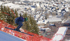 Dominik Paris of Italy skiing in men downhill race of the Audi FIS Alpine skiing World cup in Kitzbuehel, Austria. Men downhill race of the Audi FIS Alpine skiing World cup, was held on Hahnekamm course in Kitzbuehel, Austria, on Saturday, 21st of January 2017.
