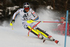 Sebastian Holzmann of Germany skiing in the first run of the men slalom race of the Audi FIS Alpine skiing World cup in Kitzbuehel, Austria. Men slalom race race of the Audi FIS Alpine skiing World cup, was held on Ganslernhang course in Kitzbuehel, Austria, on Sunday, 22nd of January 2017.
