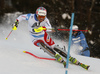 Anthony Bonvin of Switzerland skiing in the first run of the men slalom race of the Audi FIS Alpine skiing World cup in Kitzbuehel, Austria. Men slalom race race of the Audi FIS Alpine skiing World cup, was held on Ganslernhang course in Kitzbuehel, Austria, on Sunday, 22nd of January 2017.
