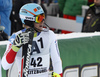 Reto Schmidiger of Switzerland reacts in the finish of the men slalom race of the Audi FIS Alpine skiing World cup in Kitzbuehel, Austria. Men slalom race race of the Audi FIS Alpine skiing World cup, was held on Ganslernhang course in Kitzbuehel, Austria, on Sunday, 22nd of January 2017.
