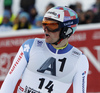 Fifth placed Daniel Yule of Switzerland reacts in the finish of the men slalom race of the Audi FIS Alpine skiing World cup in Kitzbuehel, Austria. Men slalom race race of the Audi FIS Alpine skiing World cup, was held on Ganslernhang course in Kitzbuehel, Austria, on Sunday, 22nd of January 2017.
