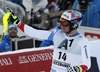 Fifth placed Daniel Yule of Switzerland reacts in the finish of the men slalom race of the Audi FIS Alpine skiing World cup in Kitzbuehel, Austria. Men slalom race race of the Audi FIS Alpine skiing World cup, was held on Ganslernhang course in Kitzbuehel, Austria, on Sunday, 22nd of January 2017.
