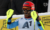 Fourth placed Leif Kristian Haugen of Norway reacts in the finish of the men slalom race of the Audi FIS Alpine skiing World cup in Kitzbuehel, Austria. Men slalom race race of the Audi FIS Alpine skiing World cup, was held on Ganslernhang course in Kitzbuehel, Austria, on Sunday, 22nd of January 2017.
