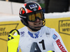 Third placed Alexander Khoroshilov of Russia reacts in the finish of the men slalom race of the Audi FIS Alpine skiing World cup in Kitzbuehel, Austria. Men slalom race race of the Audi FIS Alpine skiing World cup, was held on Ganslernhang course in Kitzbuehel, Austria, on Sunday, 22nd of January 2017.
