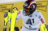 Third placed Alexander Khoroshilov of Russia reacts in the finish of the men slalom race of the Audi FIS Alpine skiing World cup in Kitzbuehel, Austria. Men slalom race race of the Audi FIS Alpine skiing World cup, was held on Ganslernhang course in Kitzbuehel, Austria, on Sunday, 22nd of January 2017.
