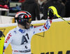 Third placed Alexander Khoroshilov of Russia reacts in the finish of the men slalom race of the Audi FIS Alpine skiing World cup in Kitzbuehel, Austria. Men slalom race race of the Audi FIS Alpine skiing World cup, was held on Ganslernhang course in Kitzbuehel, Austria, on Sunday, 22nd of January 2017.
