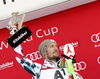 Winner Marcel Hirscher of Austria celebrates his trophy won in the men slalom race of the Audi FIS Alpine skiing World cup in Kitzbuehel, Austria. Men slalom race race of the Audi FIS Alpine skiing World cup, was held on Ganslernhang course in Kitzbuehel, Austria, on Sunday, 22nd of January 2017.
