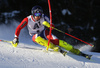 Dave Ryding of Great Britain skiing in the first run of the men slalom race of the Audi FIS Alpine skiing World cup in Kitzbuehel, Austria. Men slalom race race of the Audi FIS Alpine skiing World cup, was held on Ganslernhang course in Kitzbuehel, Austria, on Sunday, 22nd of January 2017.
