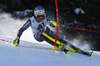 Julien Lizeroux of France skiing in the first run of the men slalom race of the Audi FIS Alpine skiing World cup in Kitzbuehel, Austria. Men slalom race race of the Audi FIS Alpine skiing World cup, was held on Ganslernhang course in Kitzbuehel, Austria, on Sunday, 22nd of January 2017.
